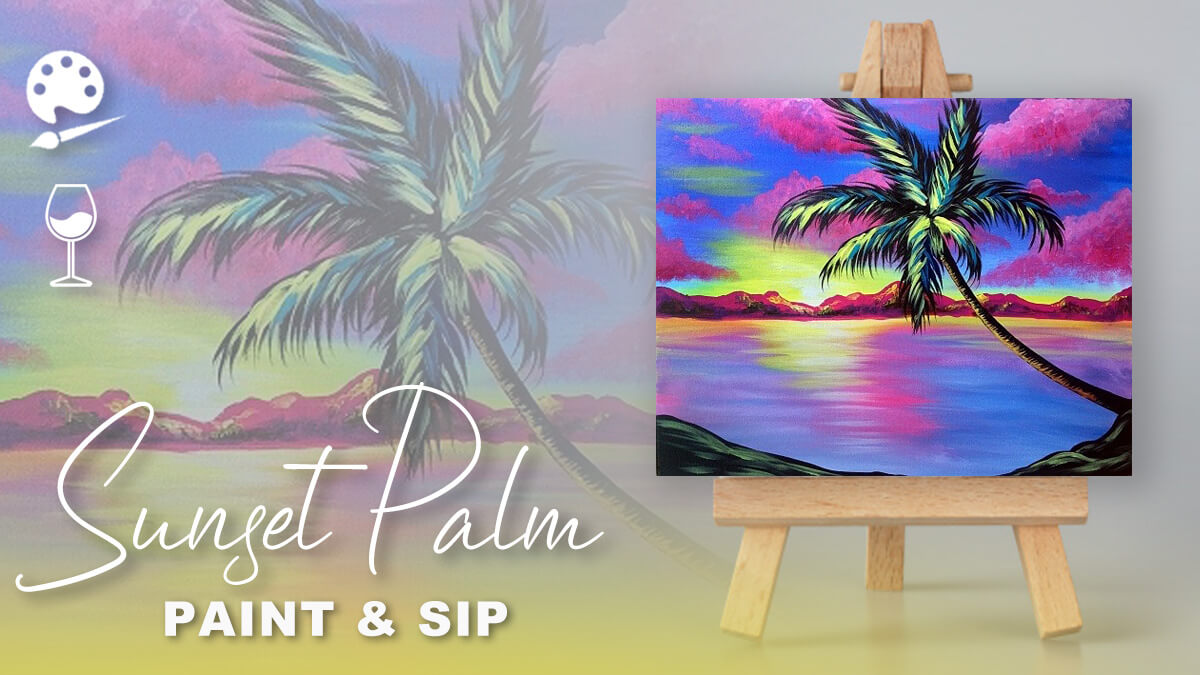 Paint Sip Sunset Palm Page 1