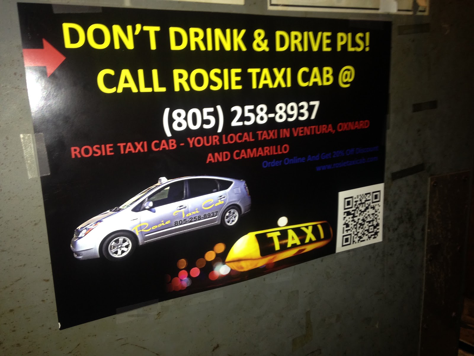 Rosie Taxi Cab in Ventura CA