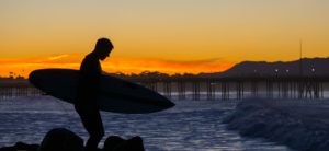 ventura surfers point sunset at the pier