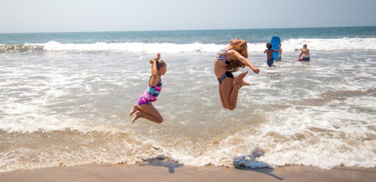 Playing on Ventura beach