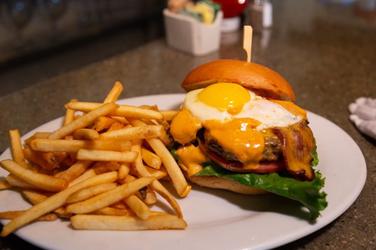 Burger from Two Trees Restaurant Ventura