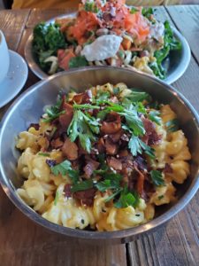 Vegan mac and cheese at the harvest cafe in Ventura