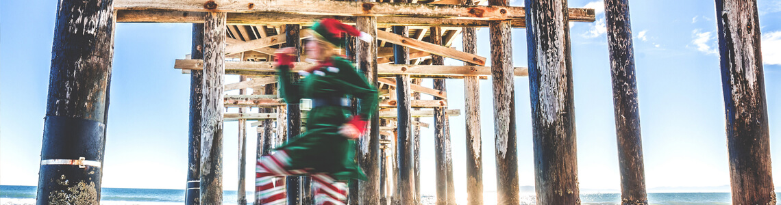 Ventura Elf running on the beach