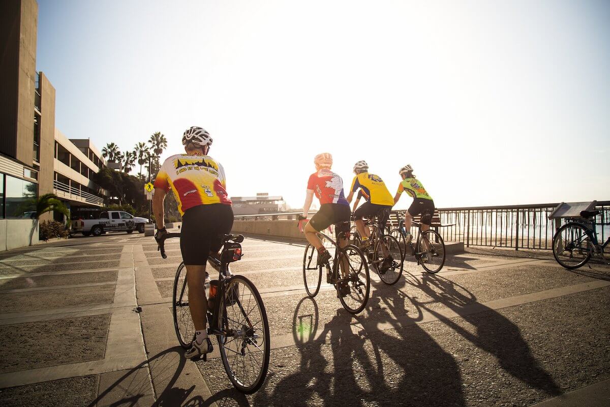 bikers on the promenade