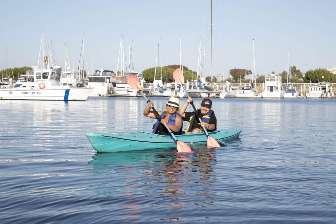 couple kayaking ventura harbor