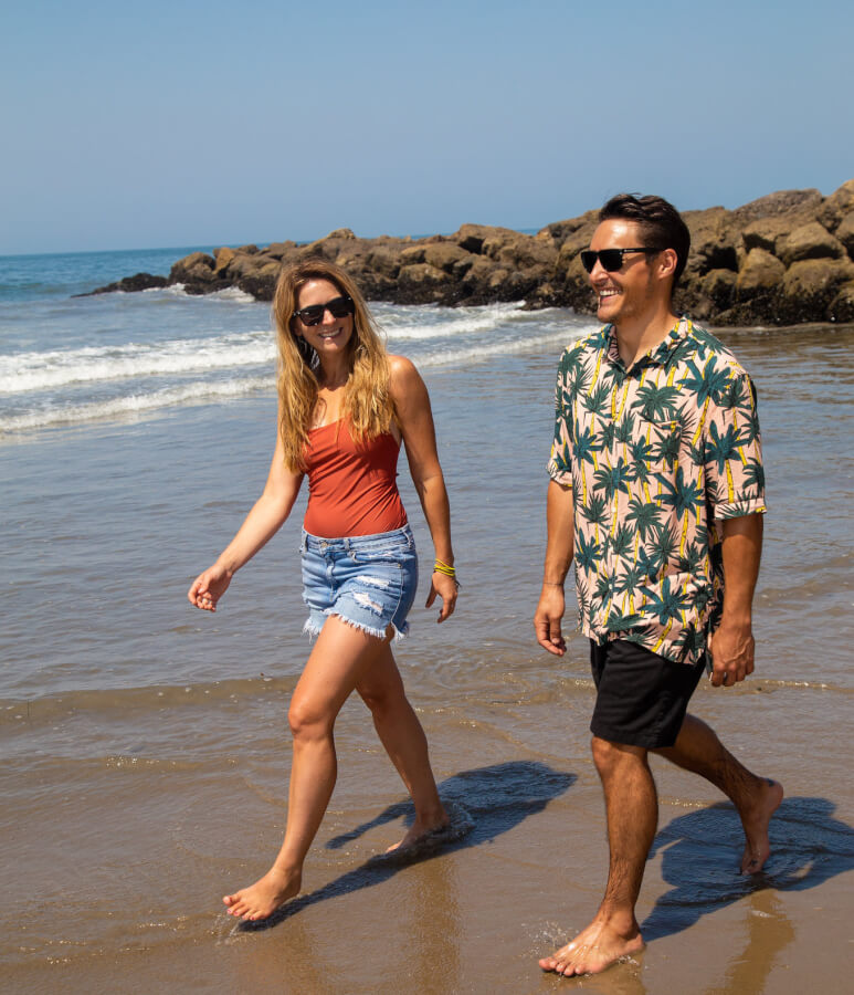 couple walking on the beach