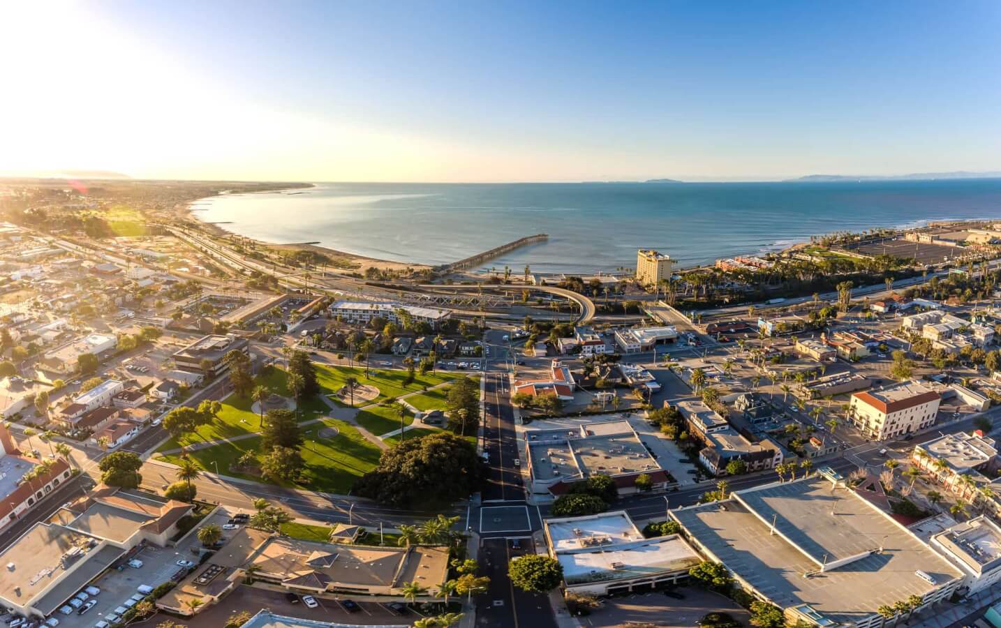 aerial shot of downtown ventura