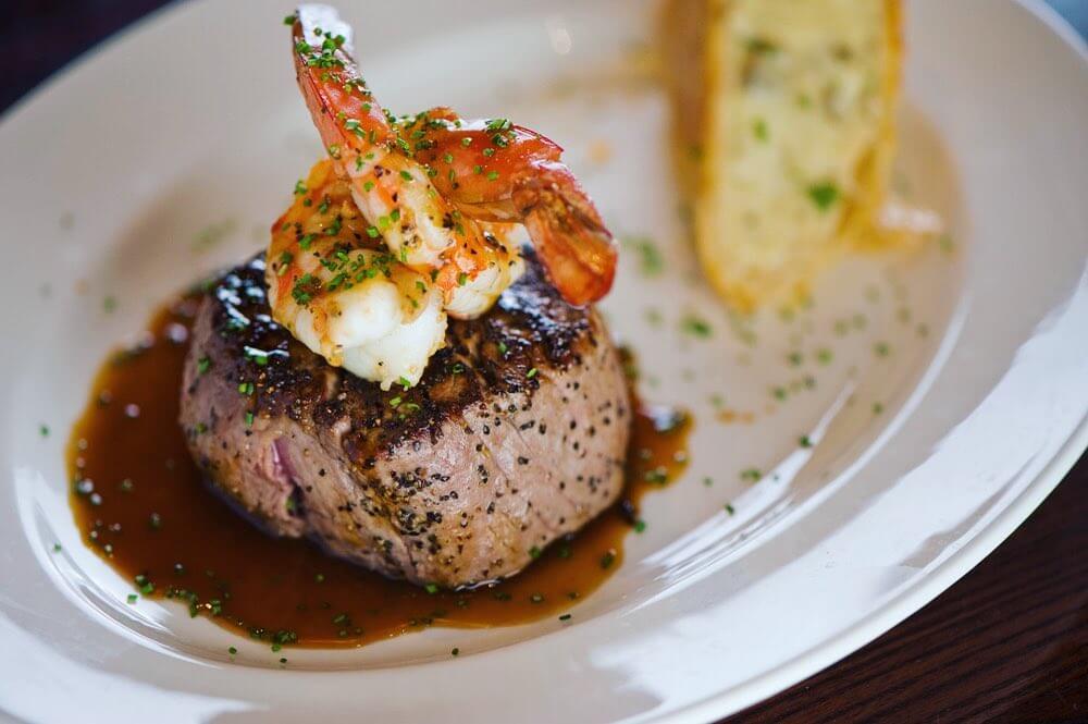 Steak and shrimp dinner