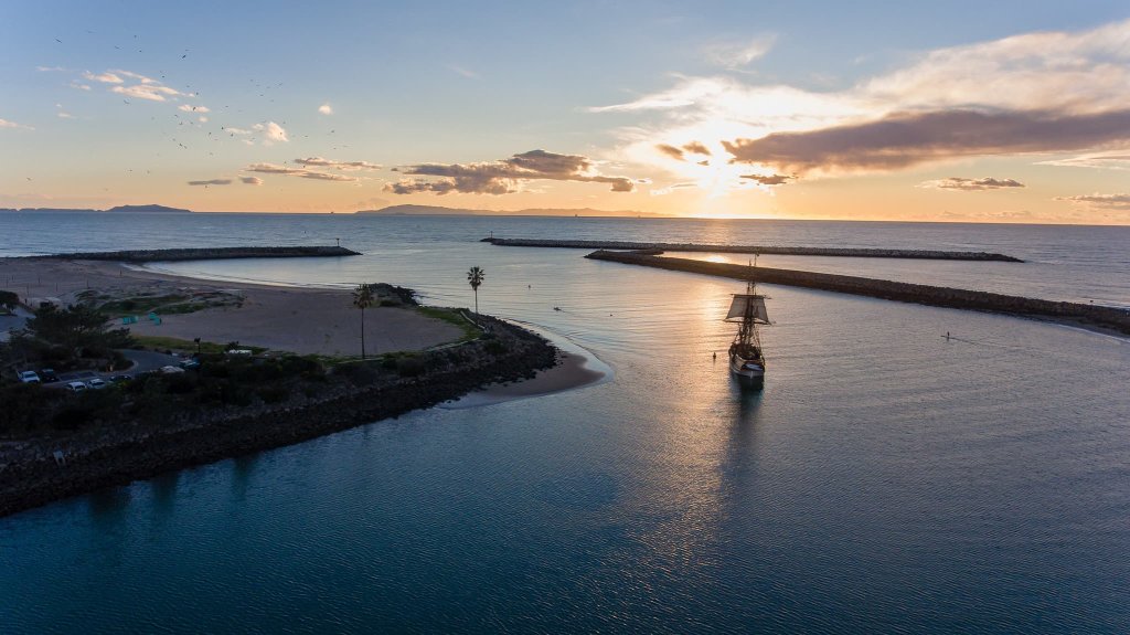 Marina Beach Park at Sunset