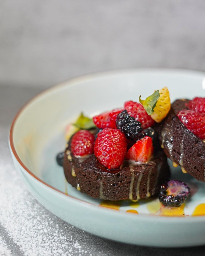 Brownies with berries from Waters Edge