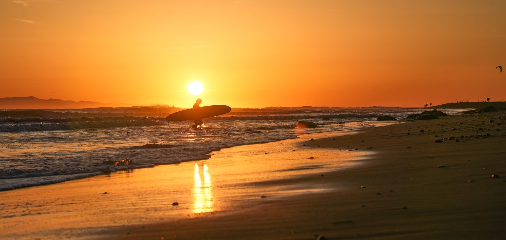 surfer's point, sunset surfer