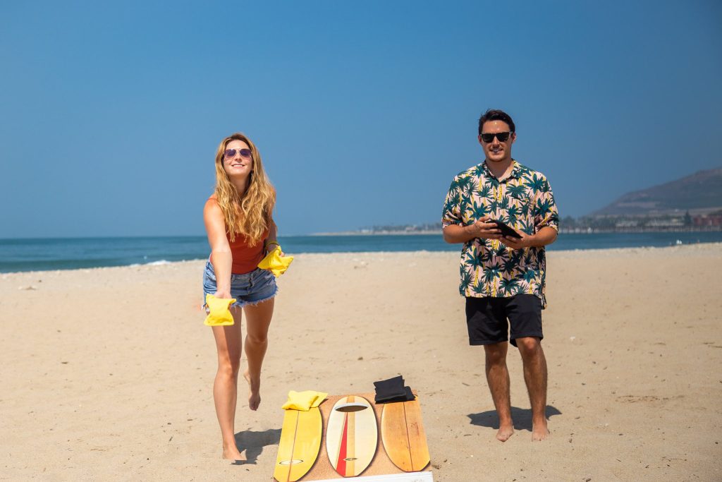 Cornhole on beach