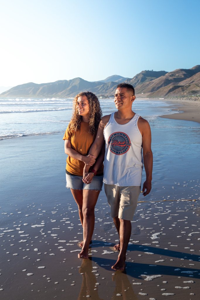 Romantic Spots in Ventura: Couple on Emma Wood State Beach