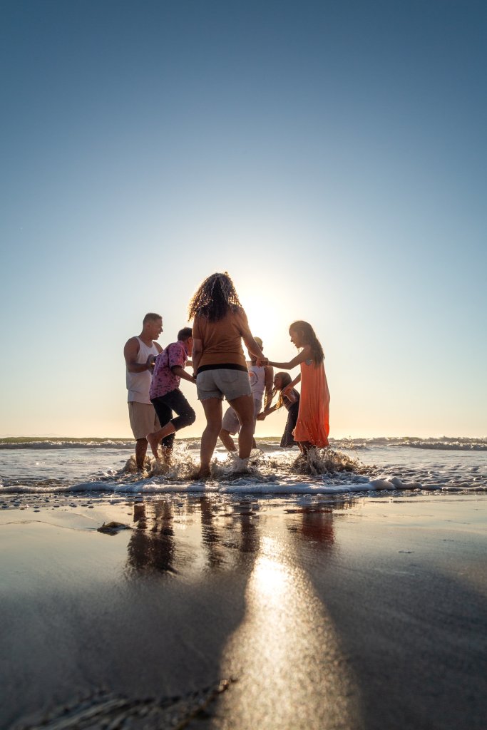 Family at the beach