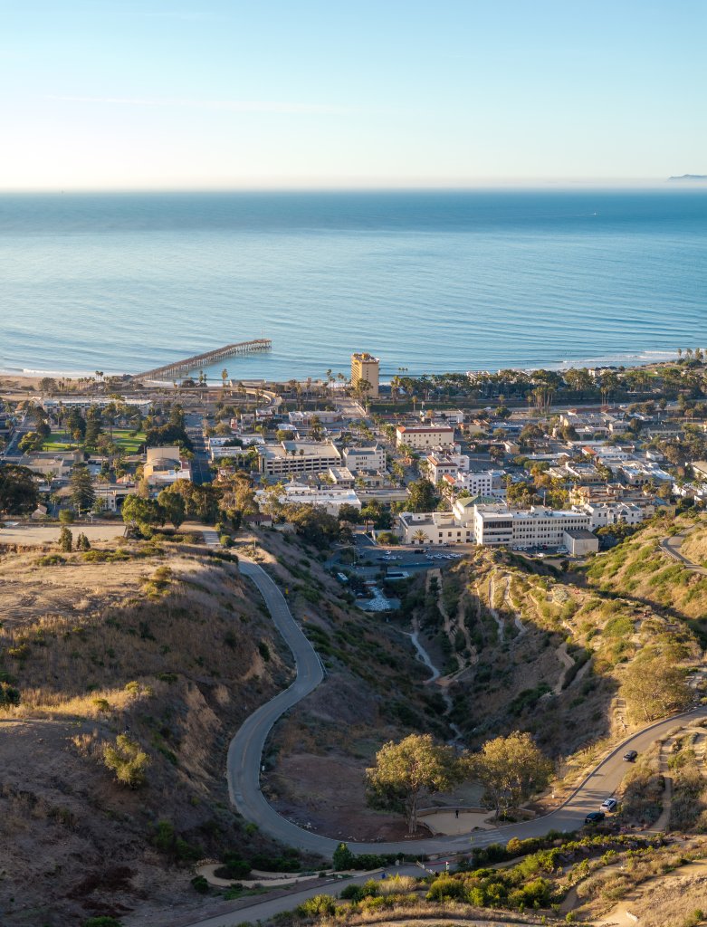 Ventura Botanical Gardens and Ocean drone