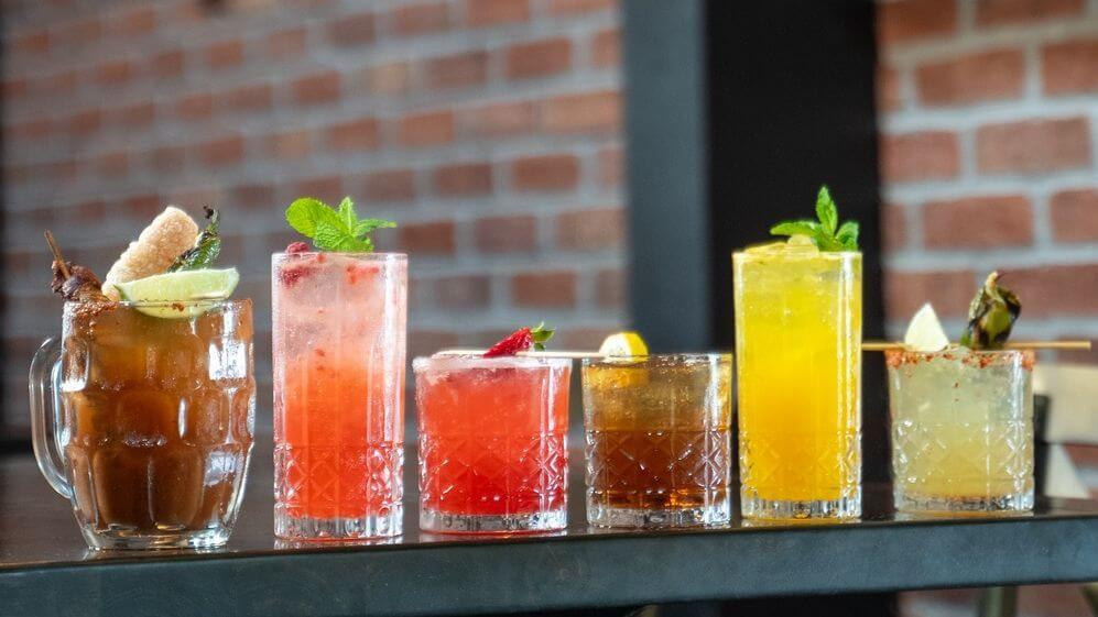 Ventura's Best Sports Bars for Game Day multiple cocktails at Barrelhouse 101 in Ventura